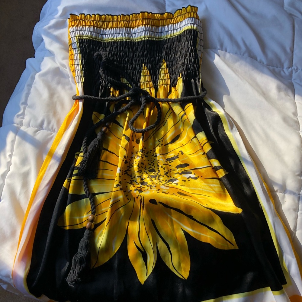 Silk sunflower dress